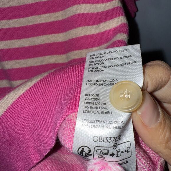 Anthropologie Maeve Womens Harmon Jacquard Striped Sweater Tee M NWOT Preppy - Picture 8 of 10